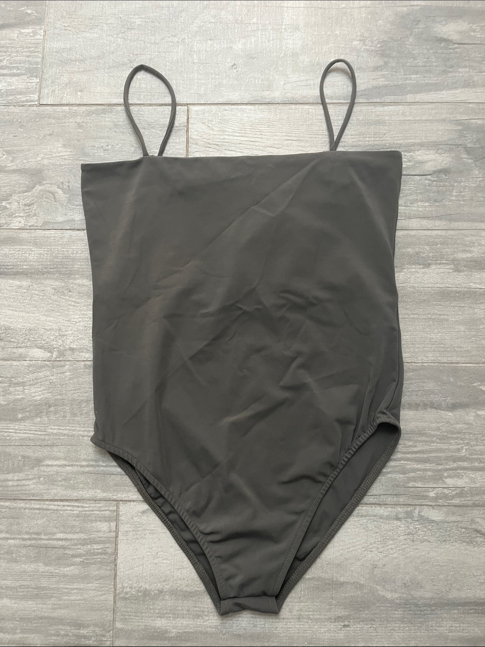 Zara Gray Scoop Neck Bodysuit